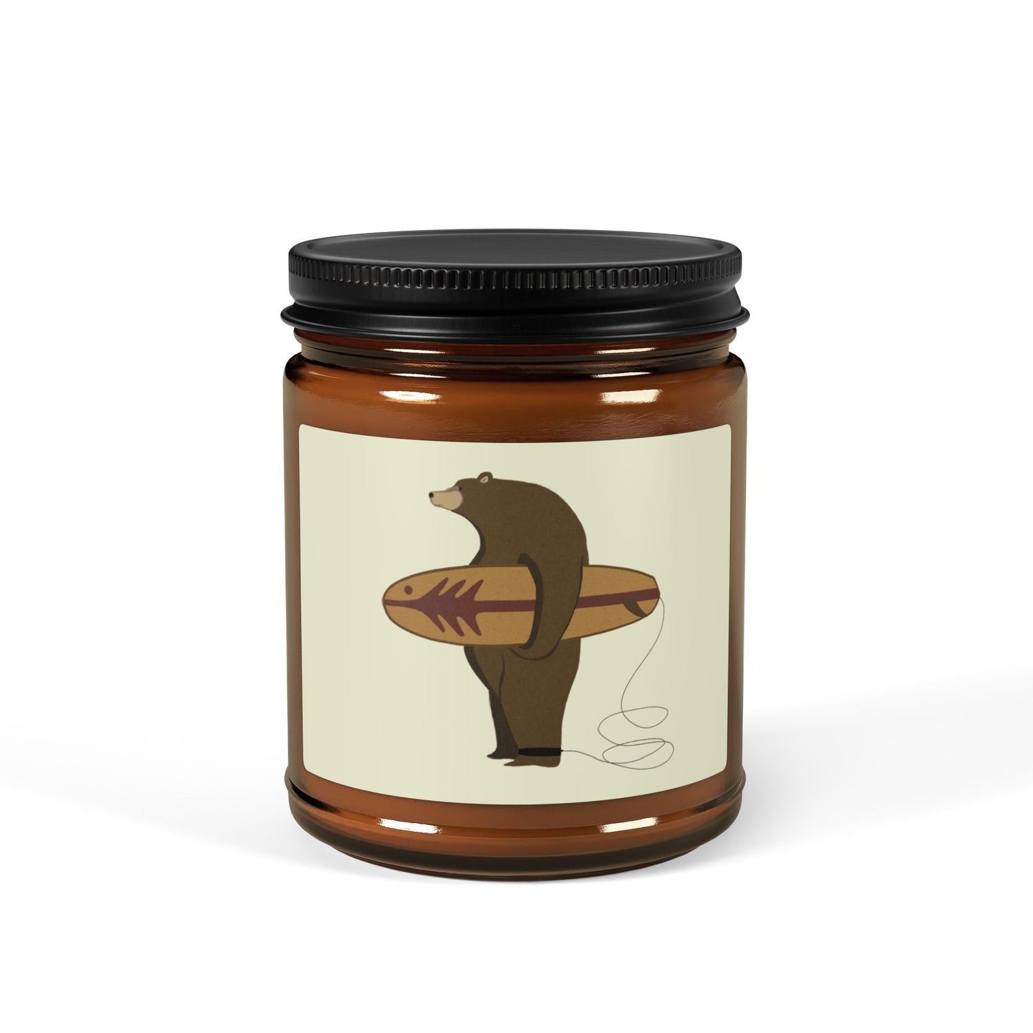 Surfing Grizzly Bear by Fabian Lavater - Scented Soy Candle