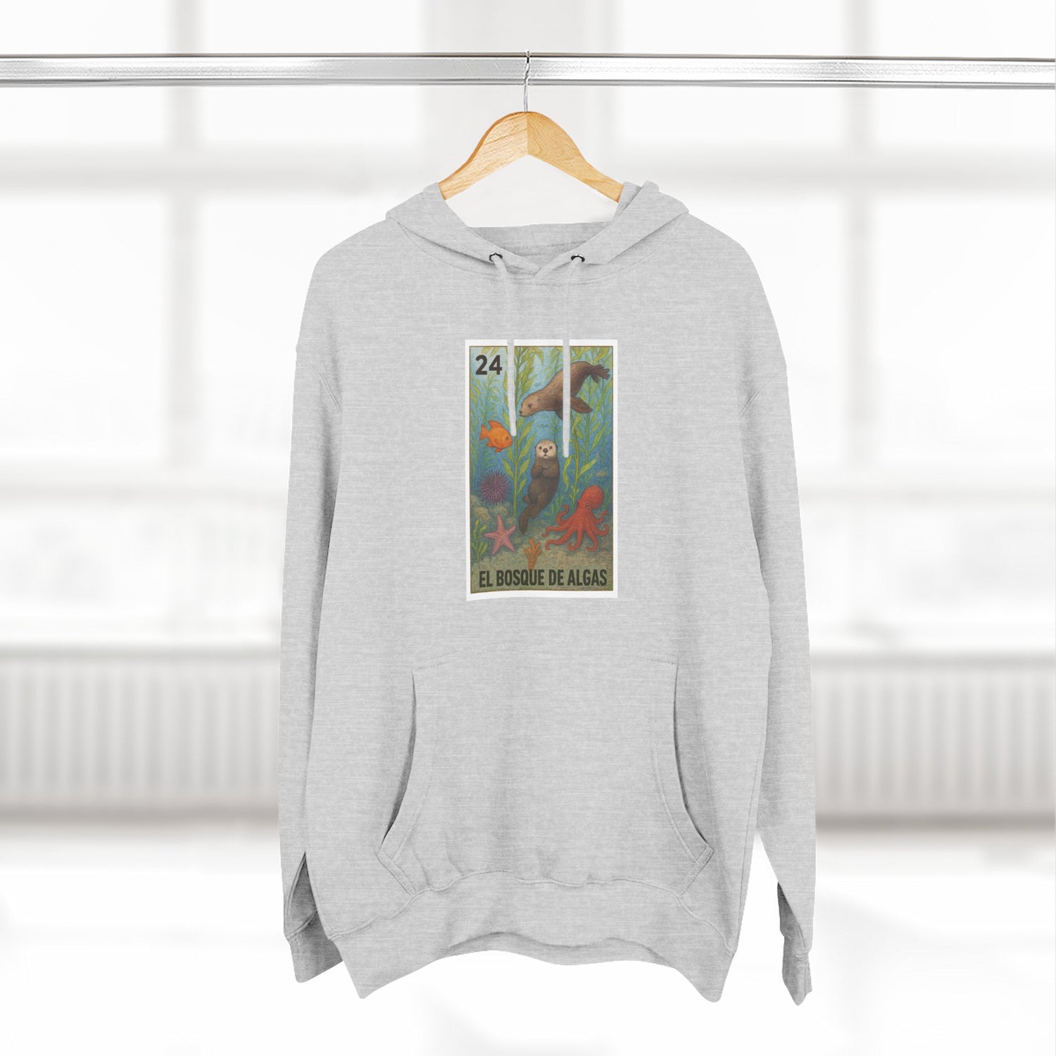 Kelp Forest Lotería Unisex - Pull-Over Cotton Blend Fleece Hoodie (El Bosque de Algas)