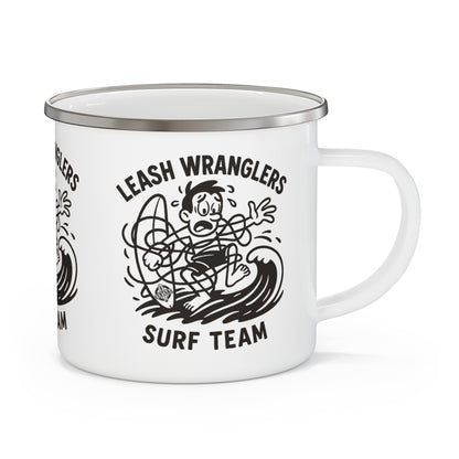 Leash Wranglers Surf Team Enamel Camping Mug (12oz - small)