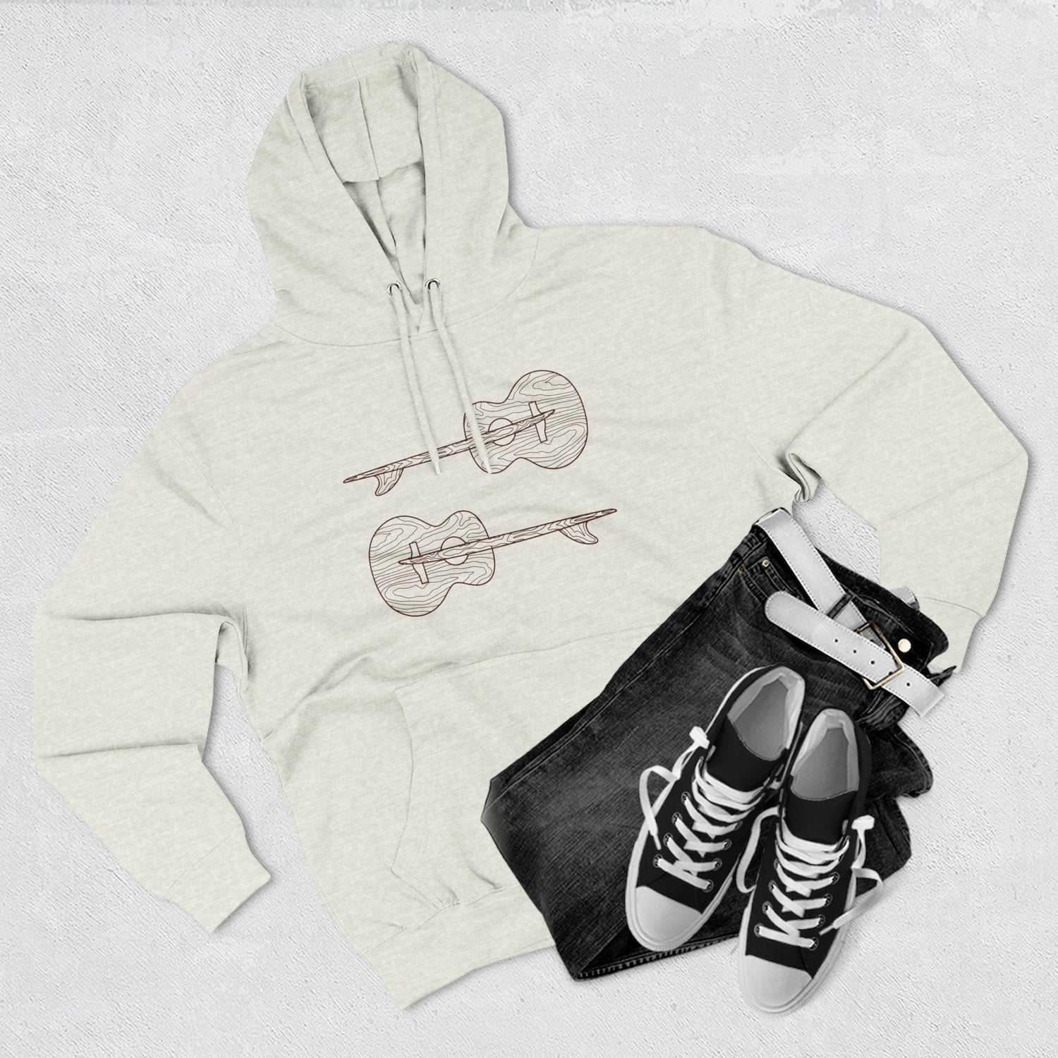 Ventana Santa Cruz Guitar Collab Unisex - Pull-Over Cotton Blend Fleece Hoodie