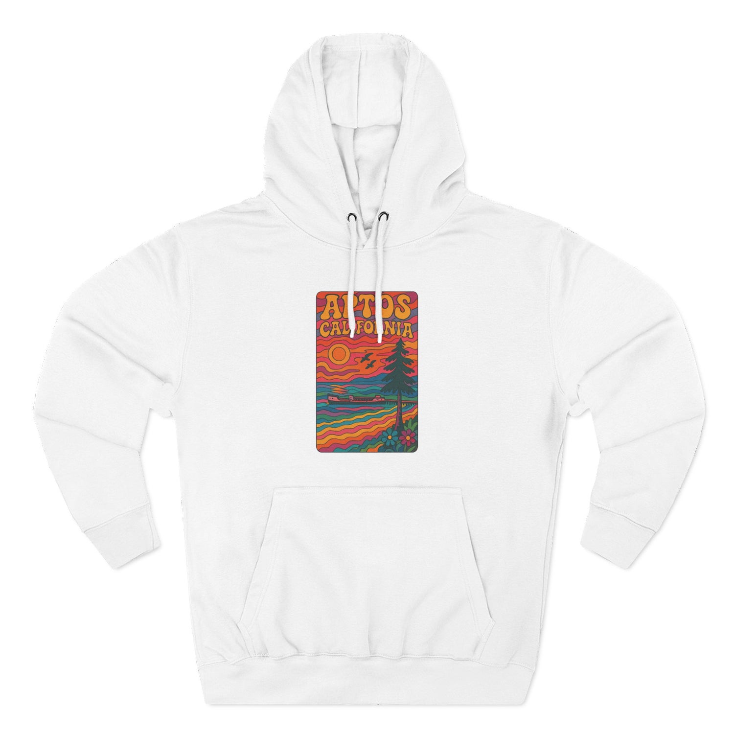 Aptos California Psychedelic Unisex - Pull-Over Cotton Blend Fleece Hoodie