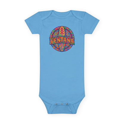 Ventana Psychedelic Treefish Logo - Baby Short Sleeve 100% Cotton Onesie
