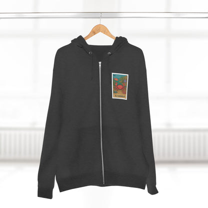 Crab Lotería Unisex - Zip Cotton Blend Fleece Hoodie (El Cangrejo)