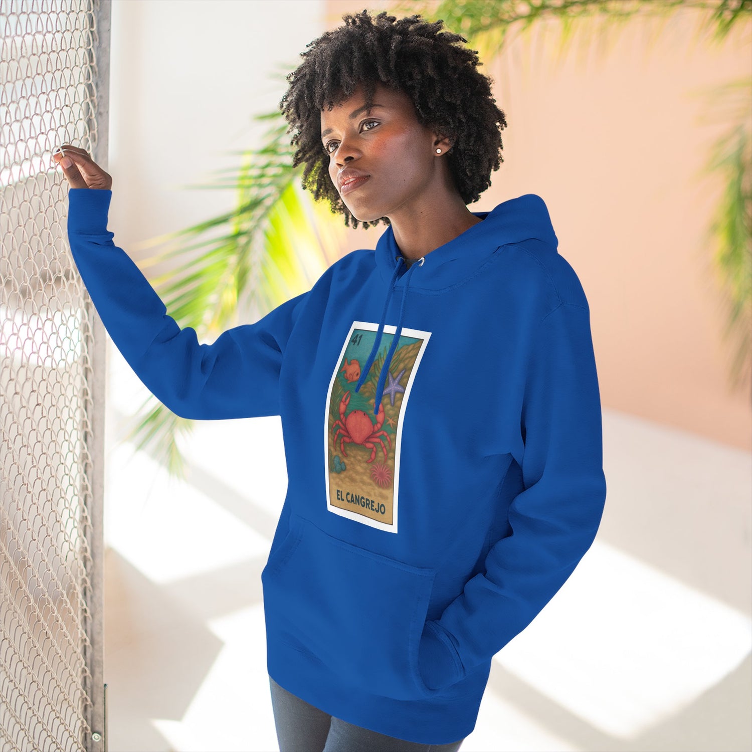 Crab Lotería Unisex - Pull-Over Cotton Blend Fleece Hoodie (El Cangrejo)