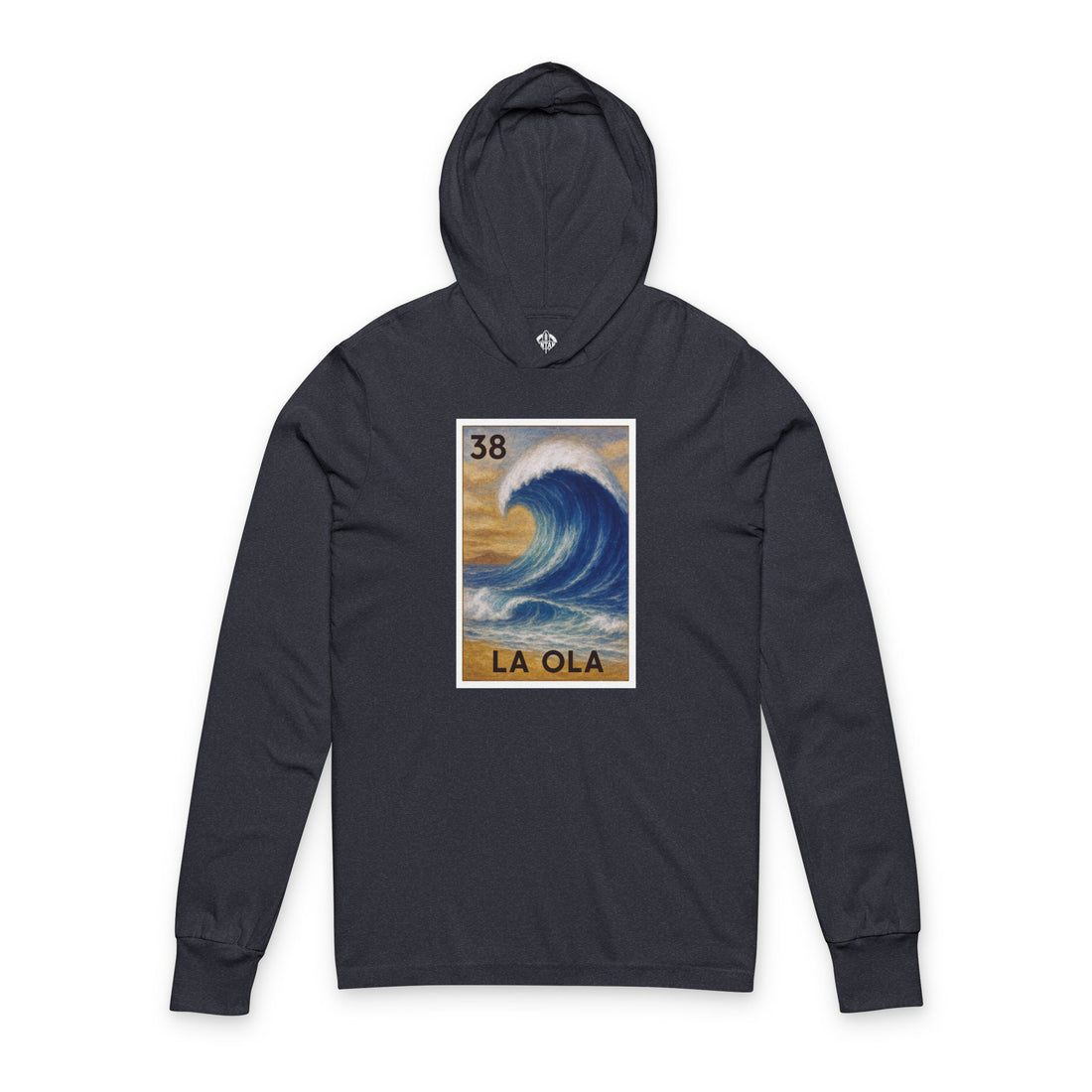 Wave Lotería Unisex - Cotton Hooded Long Sleeve Hooded T-Shirt (La Ola)