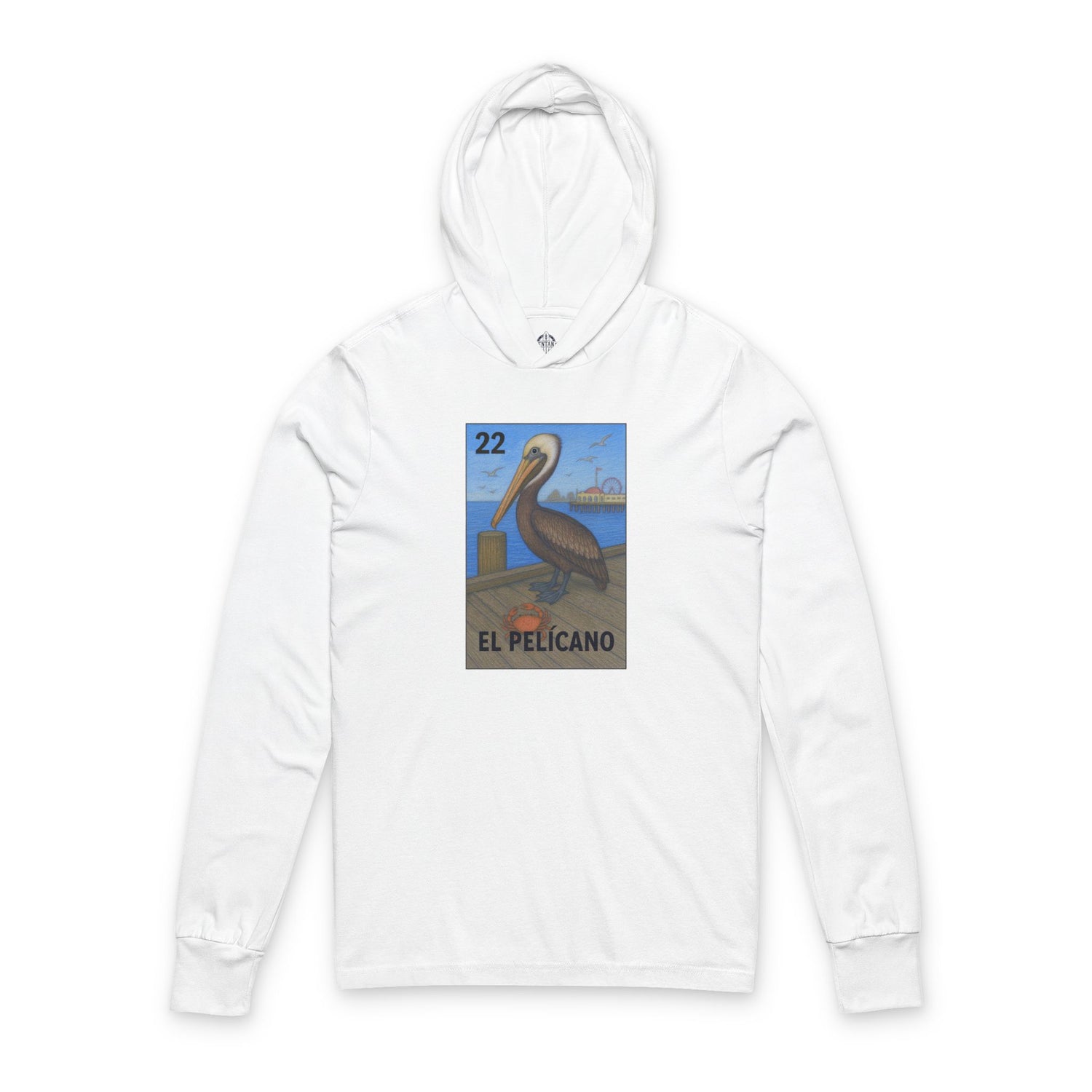 Pelican Lotería Unisex - Cotton Hooded Long Sleeve Hooded T-Shirt (El Pelícano)