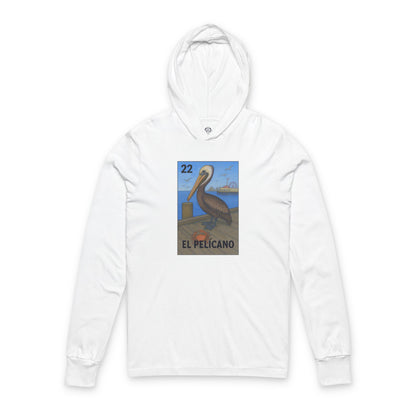 Pelican Lotería Unisex - Cotton Hooded Long Sleeve Hooded T-Shirt (El Pelícano)