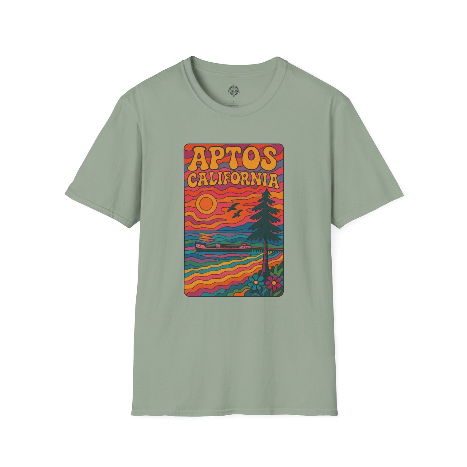 Aptos California Psychedelic Unisex - U.S. Cotton T-Shirt