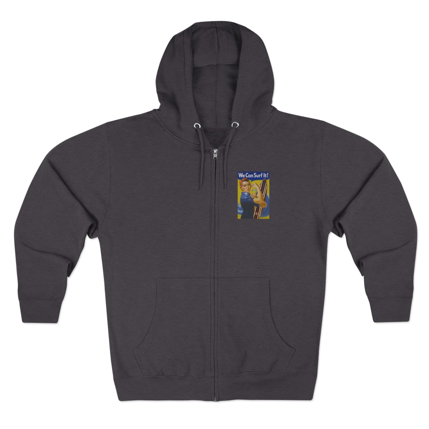 Rosie the Surfer Unisex - Zip Cotton Blend Fleece Hoodie
