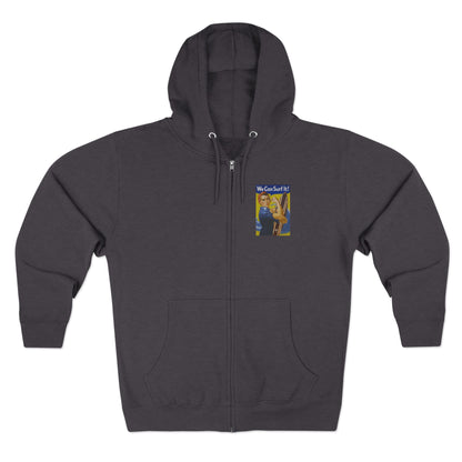 Rosie the Surfer Unisex - Zip Cotton Blend Fleece Hoodie
