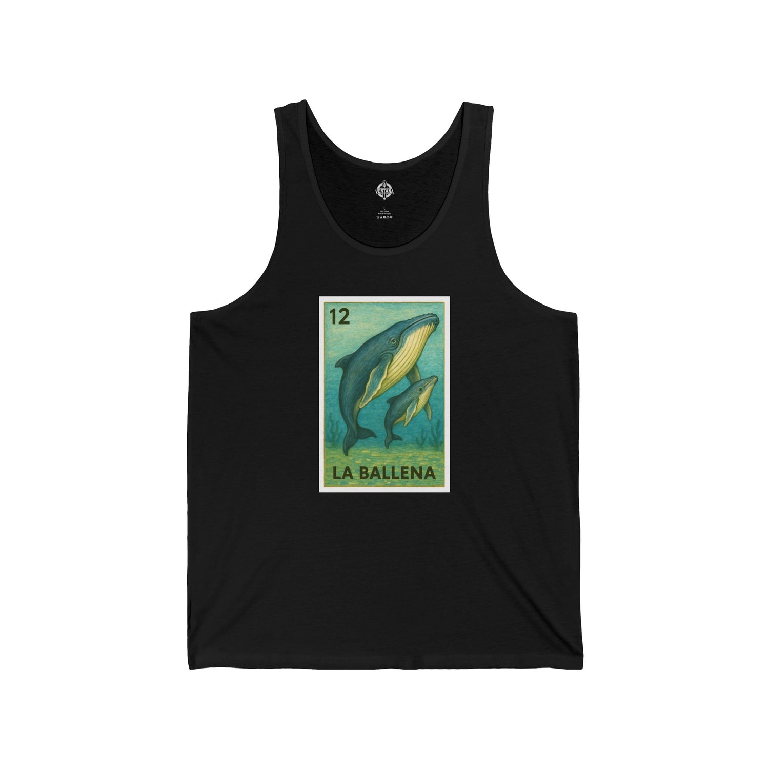 Whale Lotería - Cotton Jersey Tank Top Unisex (La Ballena)