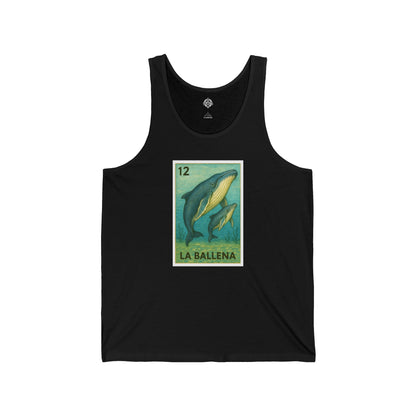 Whale Lotería - Cotton Jersey Tank Top Unisex (La Ballena)