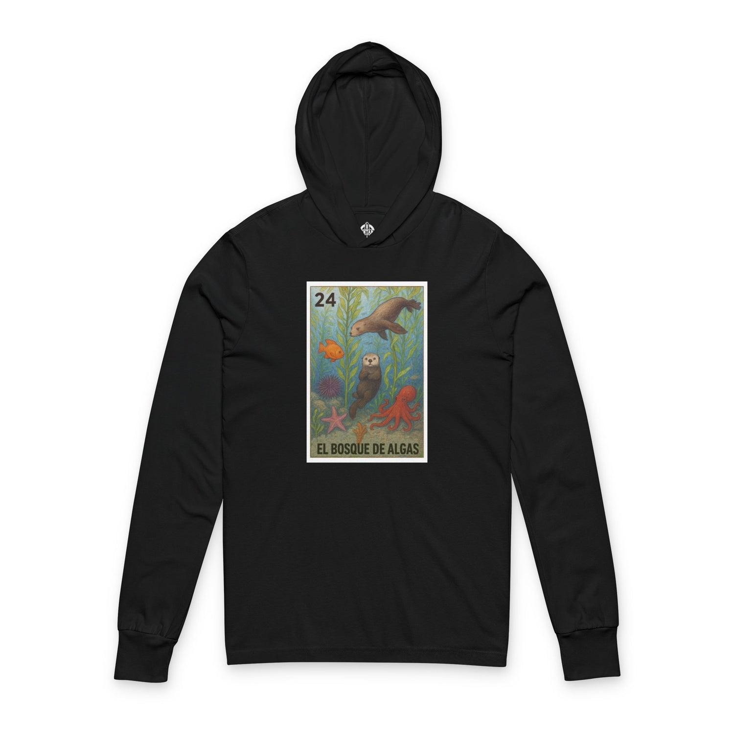 Kelp Forest Lotería Unisex - Cotton Hooded Long Sleeve Hooded T-Shirt (El Bosque de Algas)