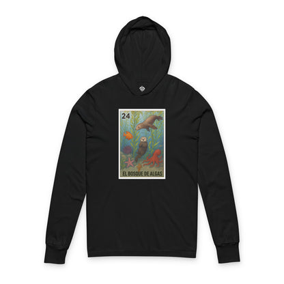 Kelp Forest Lotería Unisex - Cotton Hooded Long Sleeve Hooded T-Shirt (El Bosque de Algas)