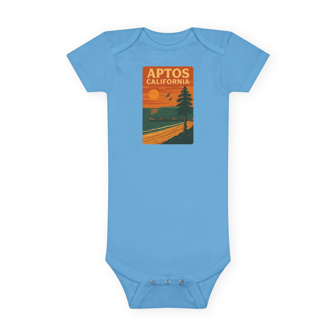 Aptos California Sunset - Baby Short Sleeve 100% Cotton Onesie