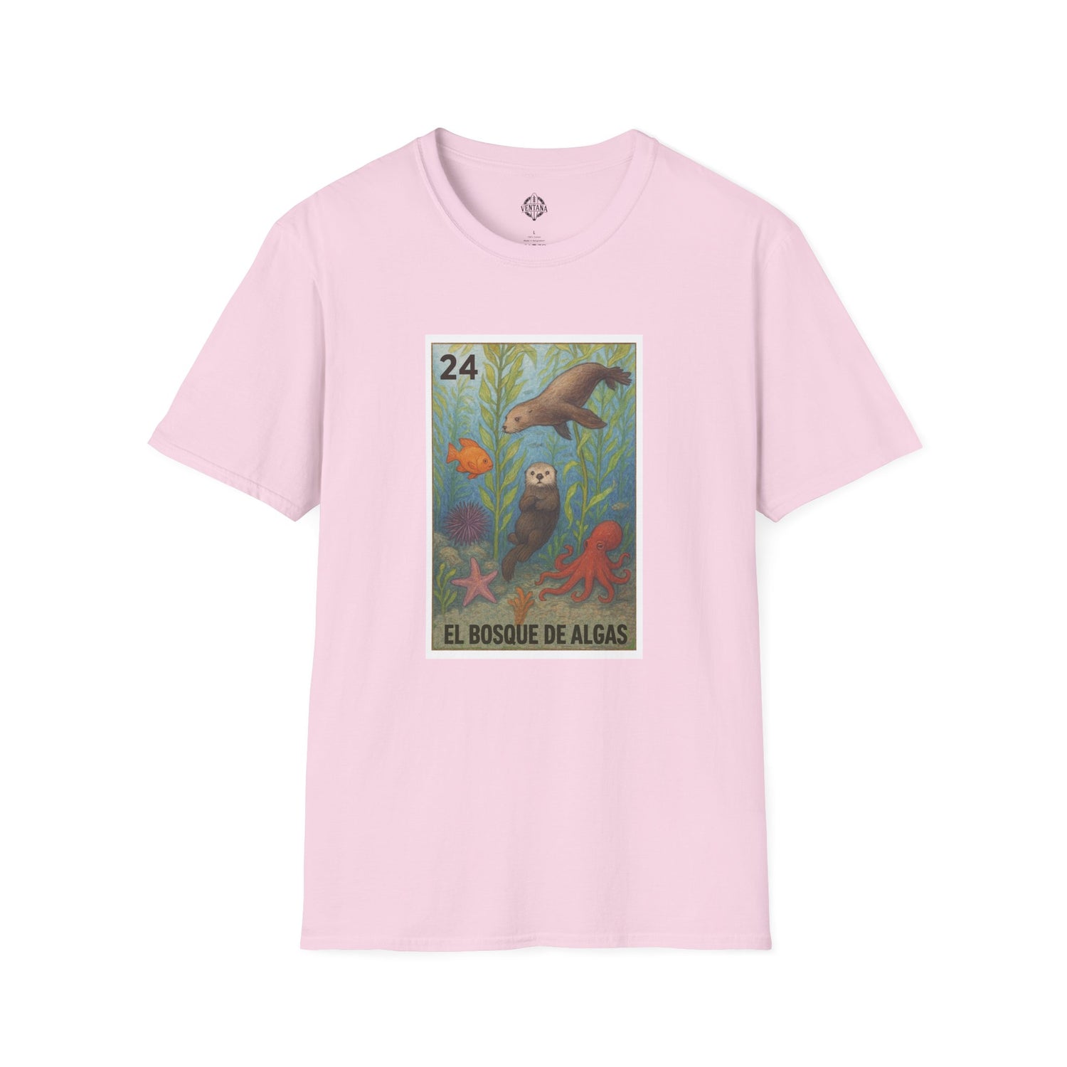 Kelp Forest Lotería Unisex - Soft Style U.S. Cotton T-Shirt (El Bosque de Algas)