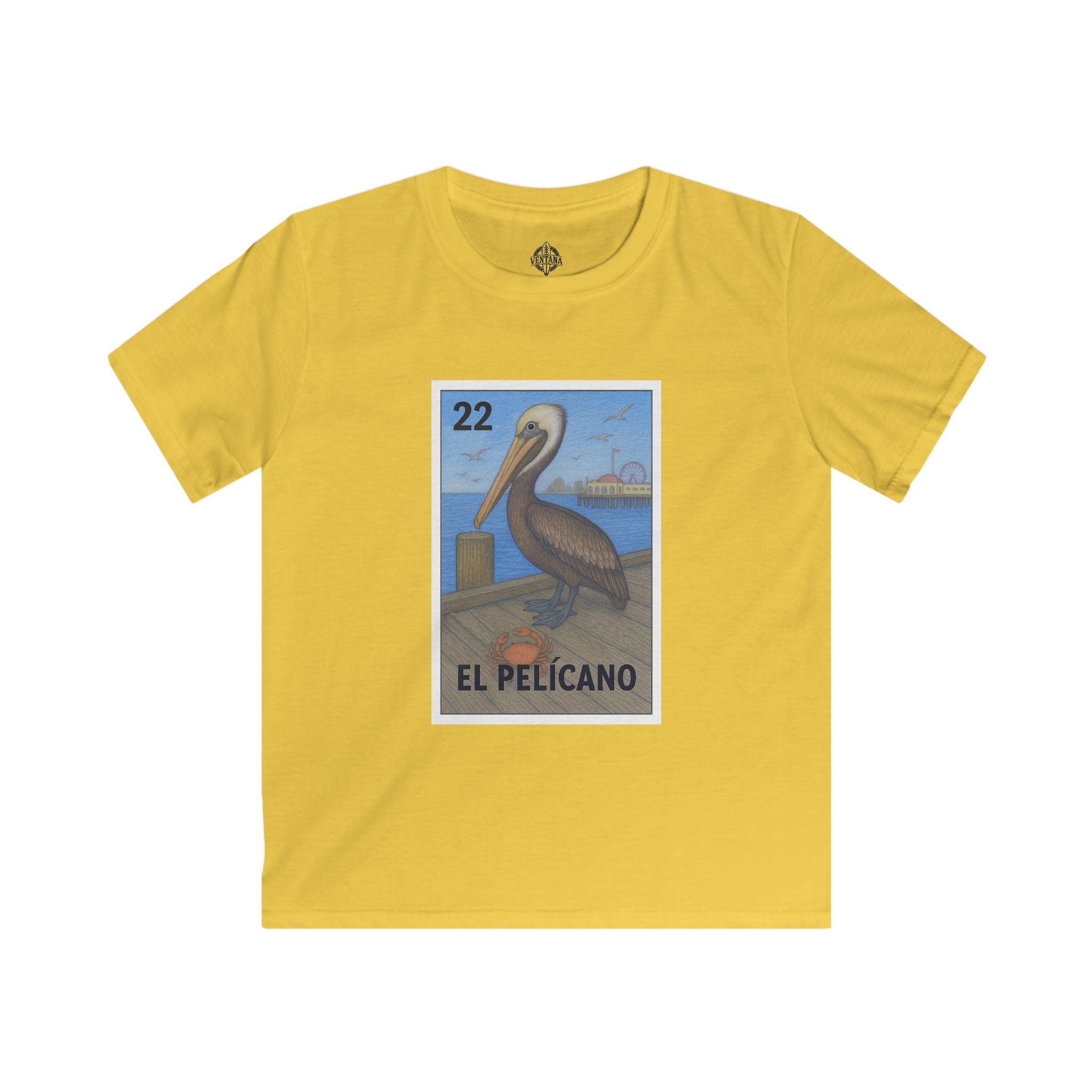 Pelican Lotería Kids - Soft Style U.S. Cotton T-Shirt (El Pelícano)