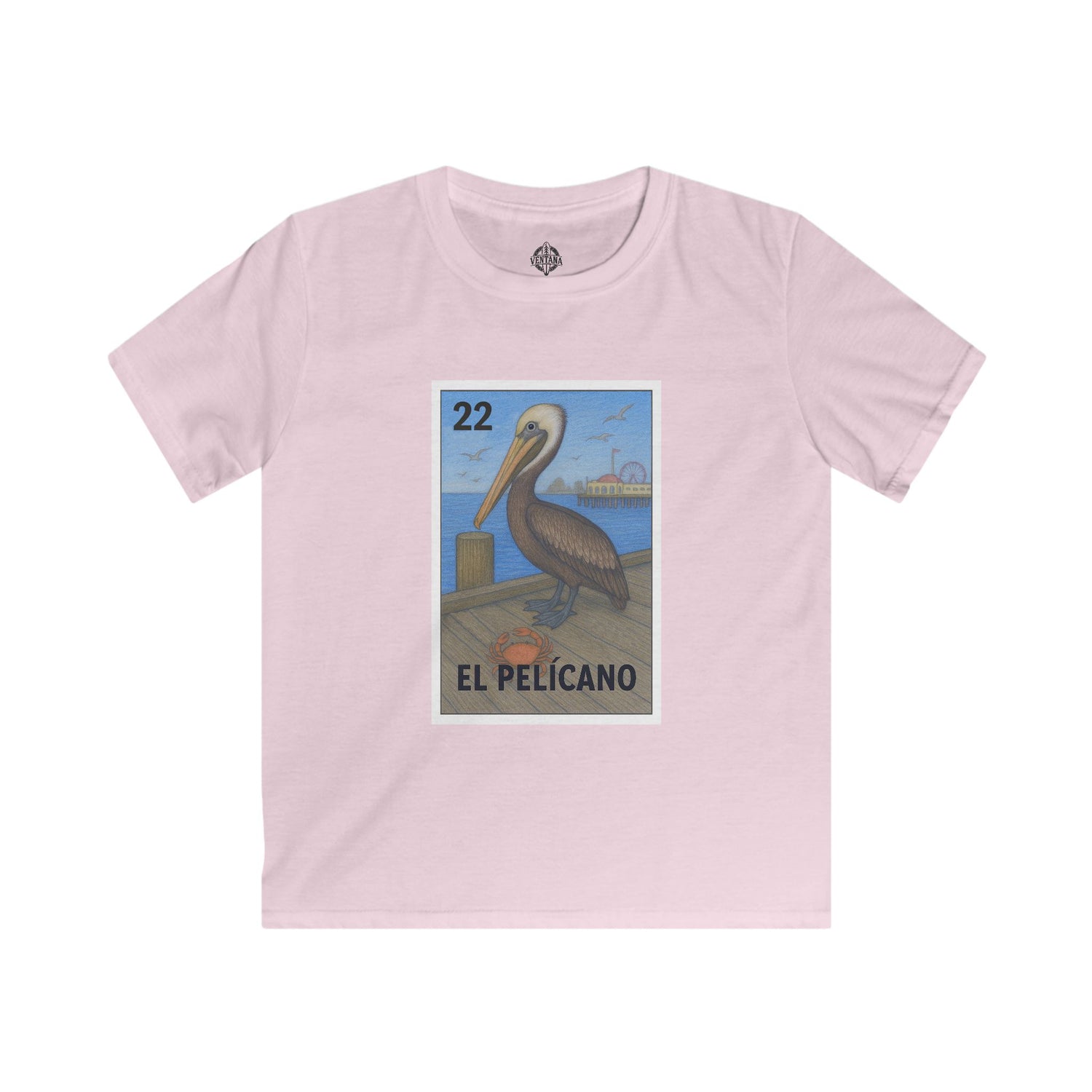 Pelican Lotería Kids - Soft Style U.S. Cotton T-Shirt (El Pelícano)