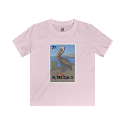 Pelican Lotería Kids - Soft Style U.S. Cotton T-Shirt (El Pelícano)