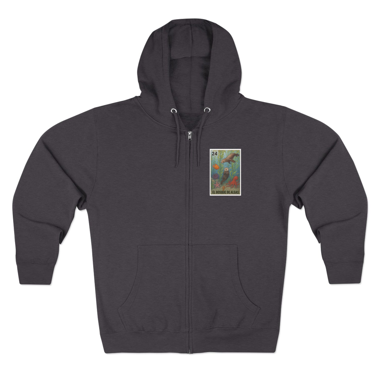 Kelp Forest Lotería Unisex - Zip Cotton Blend Fleece Hoodie (El Bosque de Algas)