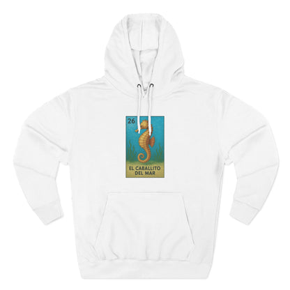 Seahorse Lotería Unisex - Pull-Over Cotton Blend Fleece Hoodie (El Caballito del Mar)