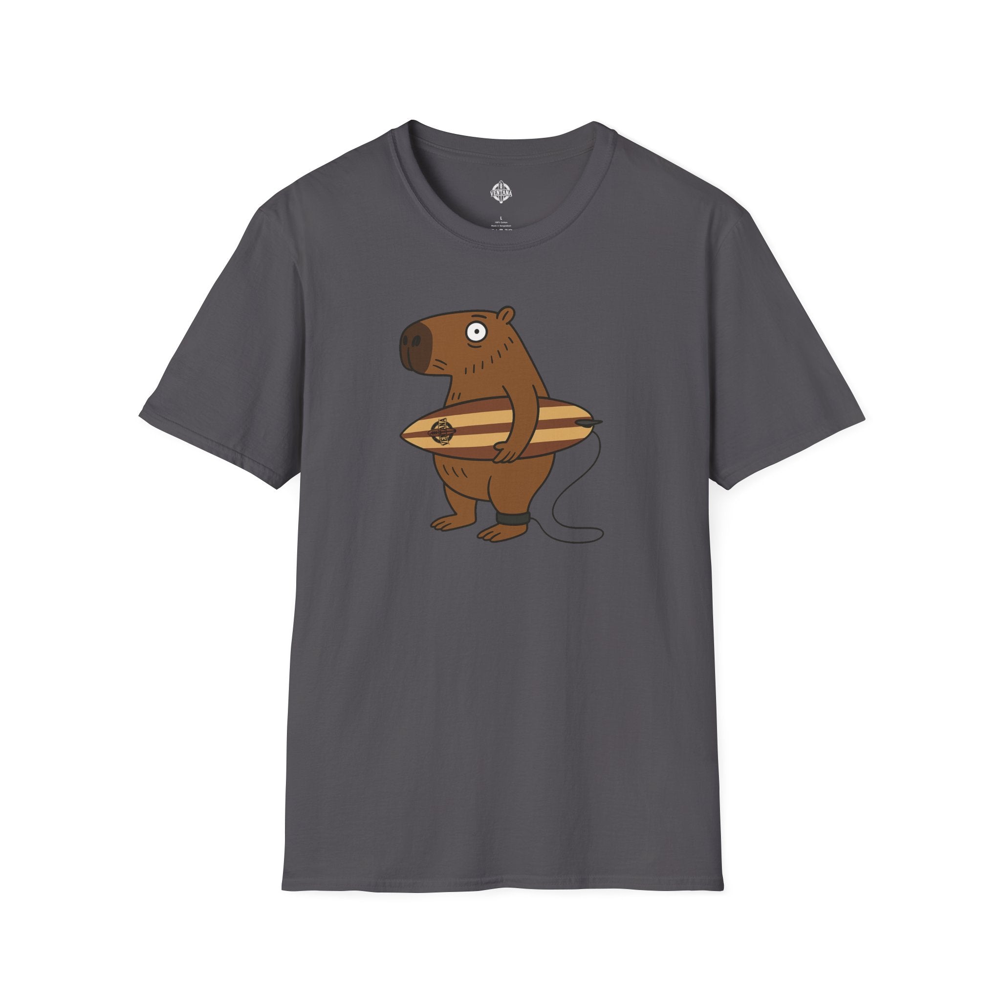 Capybara Surfer Unisex - Soft Style U.S. Cotton T-Shirt