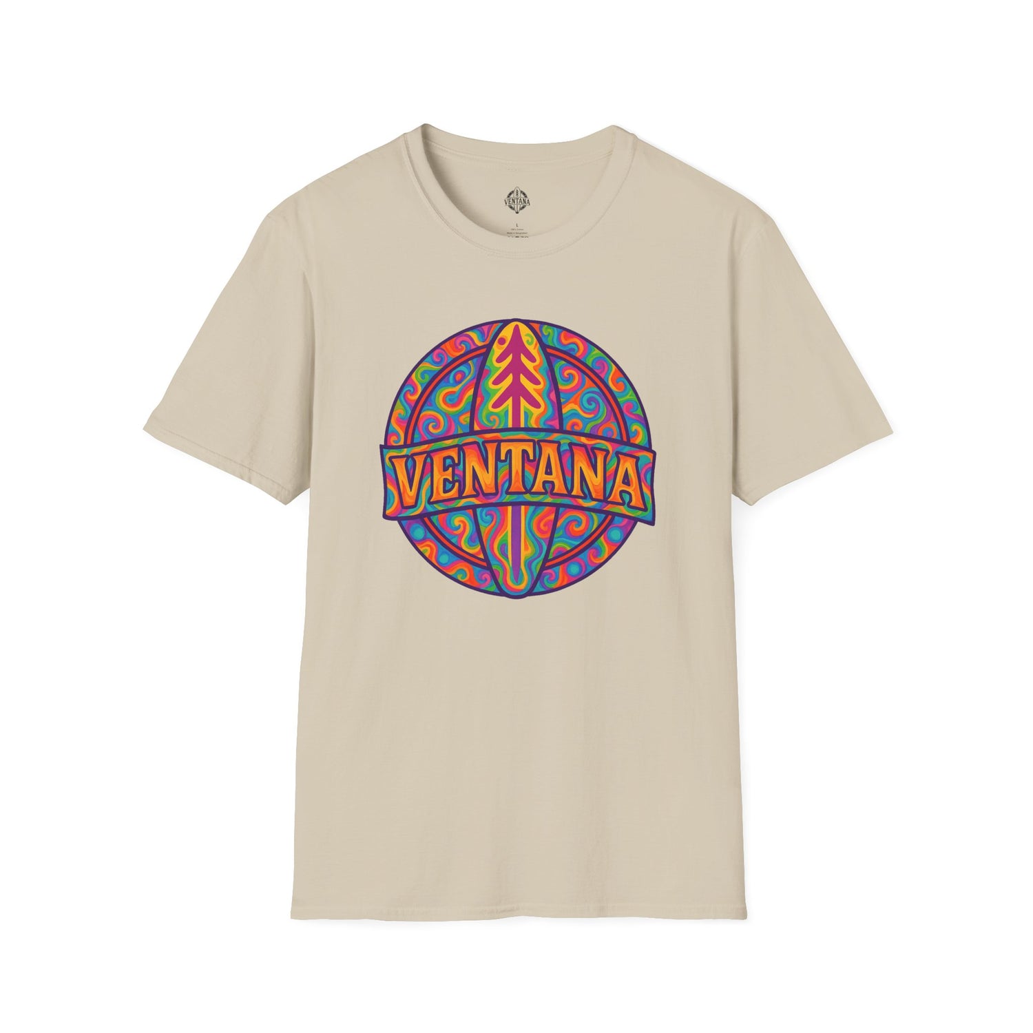 Ventana Psychedelic Treefish Logo - Soft Style U.S. Cotton T-Shirt