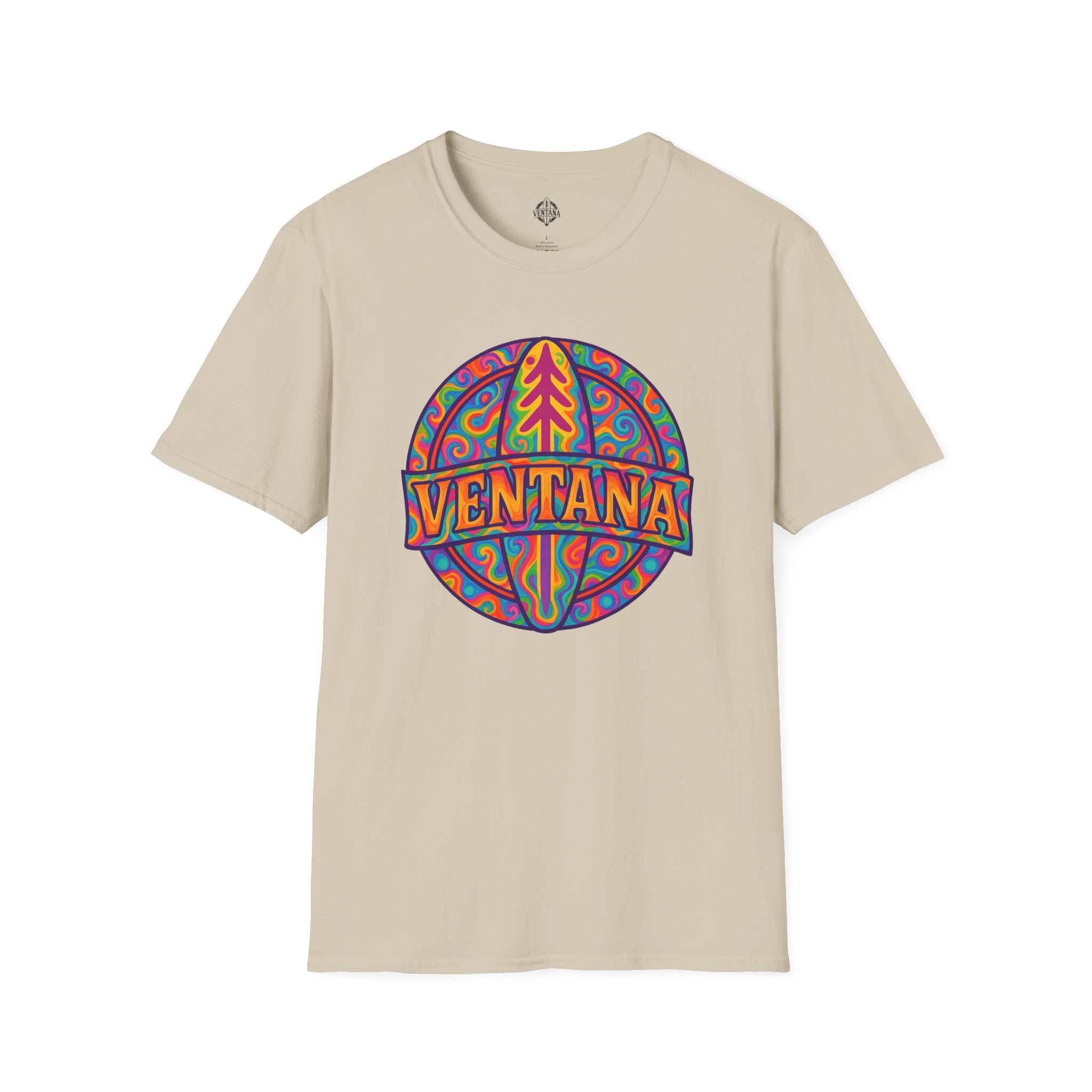 Ventana Psychedelic Treefish Logo - Soft Style U.S. Cotton T-Shirt