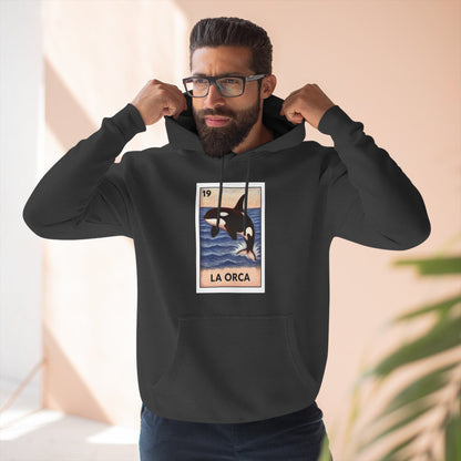 Orca Lotería Unisex - Pull-Over Cotton Blend Fleece Hoodie (La Orca)