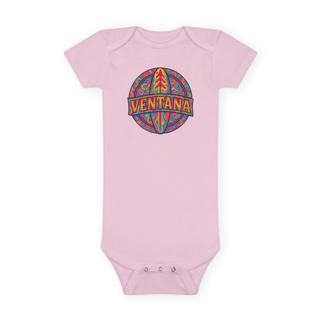 Ventana Psychedelic Treefish Logo - Baby Short Sleeve 100% Cotton Onesie