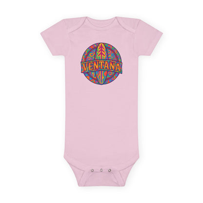 Ventana Psychedelic Treefish Logo - Baby Short Sleeve 100% Cotton Onesie