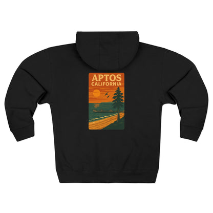 Aptos California Sunset Unisex - Zip Cotton Blend Fleece Hoodie