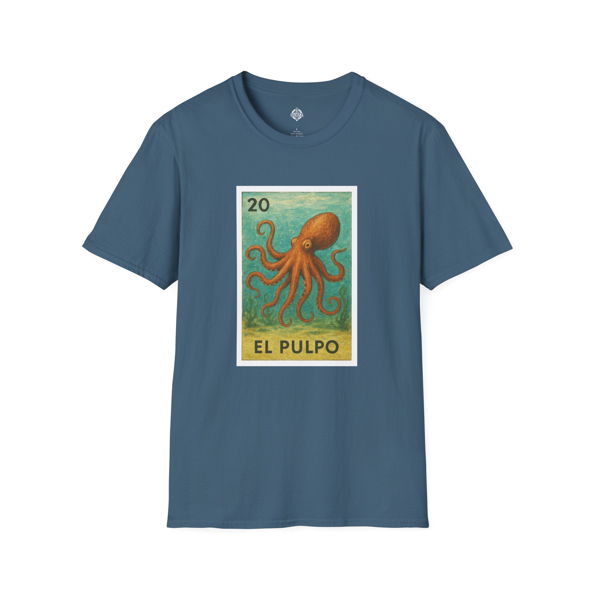 Octopus Lotería Unisex - Soft Style U.S. Cotton T-Shirt (El Pulpo)