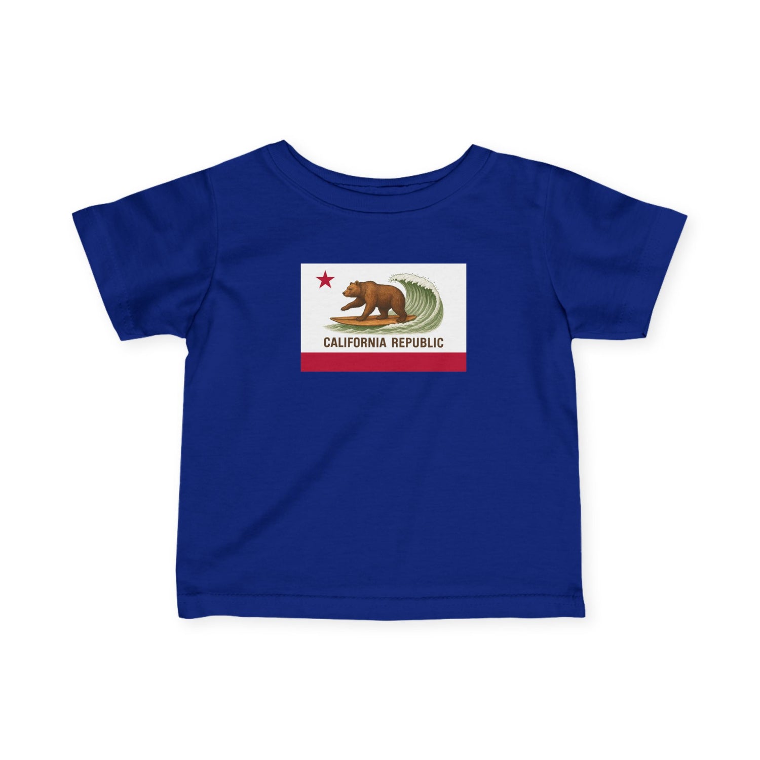 California Surfing Bear Flag - Infant 100% Cotton T-Shirt