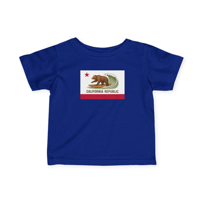 California Surfing Bear Flag - Infant 100% Cotton T-Shirt