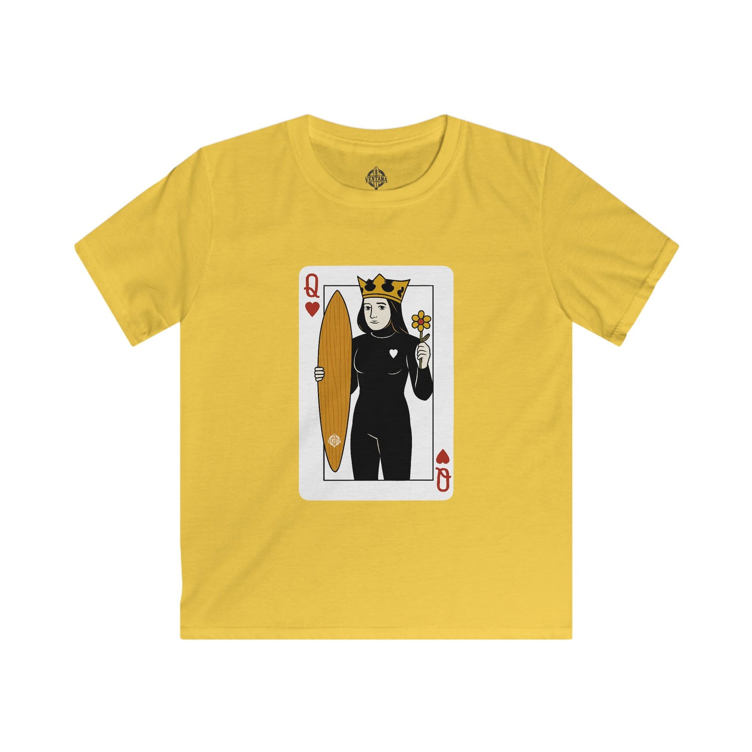 Queen of Hearts Surfer Kids - Soft Style U.S. Cotton T-Shirt