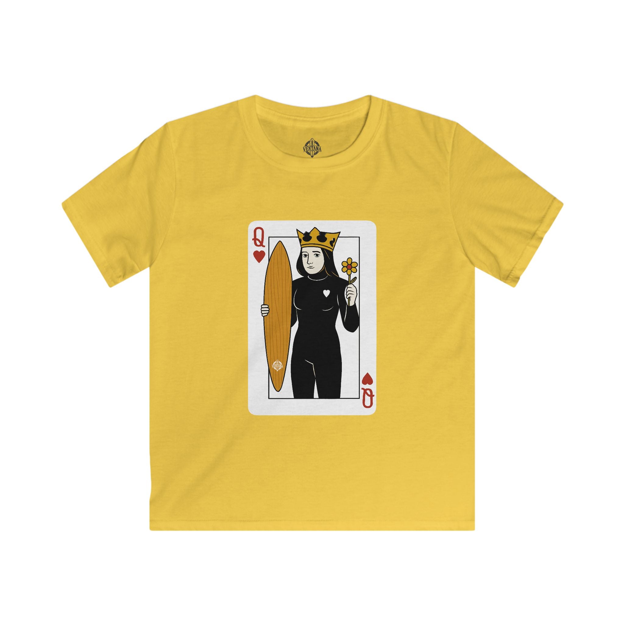 Queen of Hearts Surfer Kids - Soft Style U.S. Cotton T-Shirt