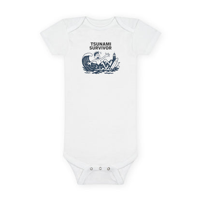 Tsunami Survivor - Baby Short Sleeve 100% Cotton Onesie