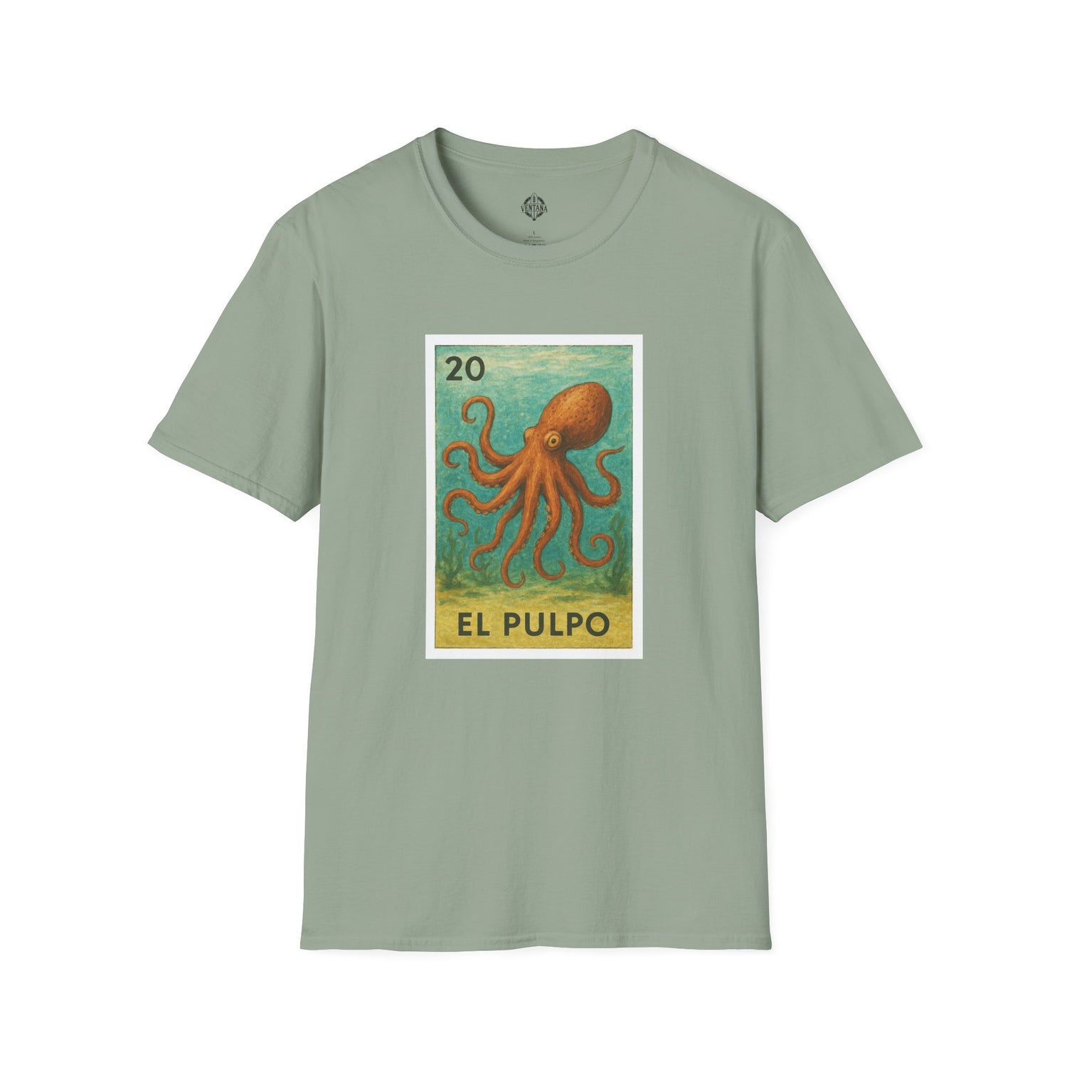 Octopus Lotería Unisex - Soft Style U.S. Cotton T-Shirt (El Pulpo)
