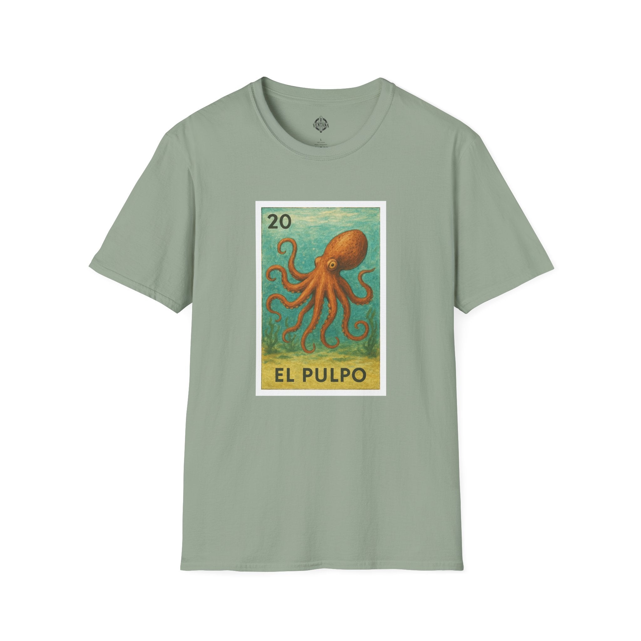Octopus Lotería Unisex - Soft Style U.S. Cotton T-Shirt (El Pulpo)