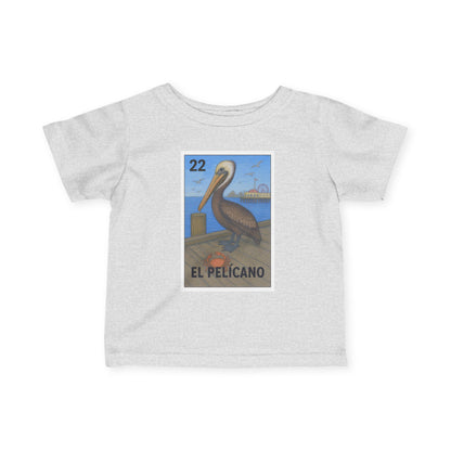 Gray t-shirt with a graphic of a pelican and text on a white background