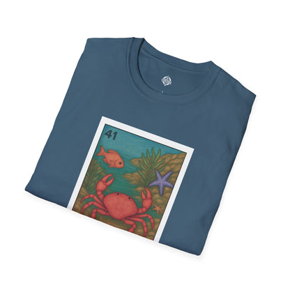 Crab Lotería Unisex - Soft Style U.S. Cotton T-Shirt (El Cangrejo)