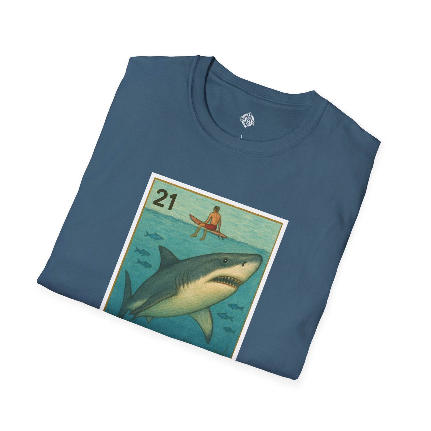 Shark Lotería Unisex - Soft Style U.S. Cotton T-Shirt (El Tiburón)