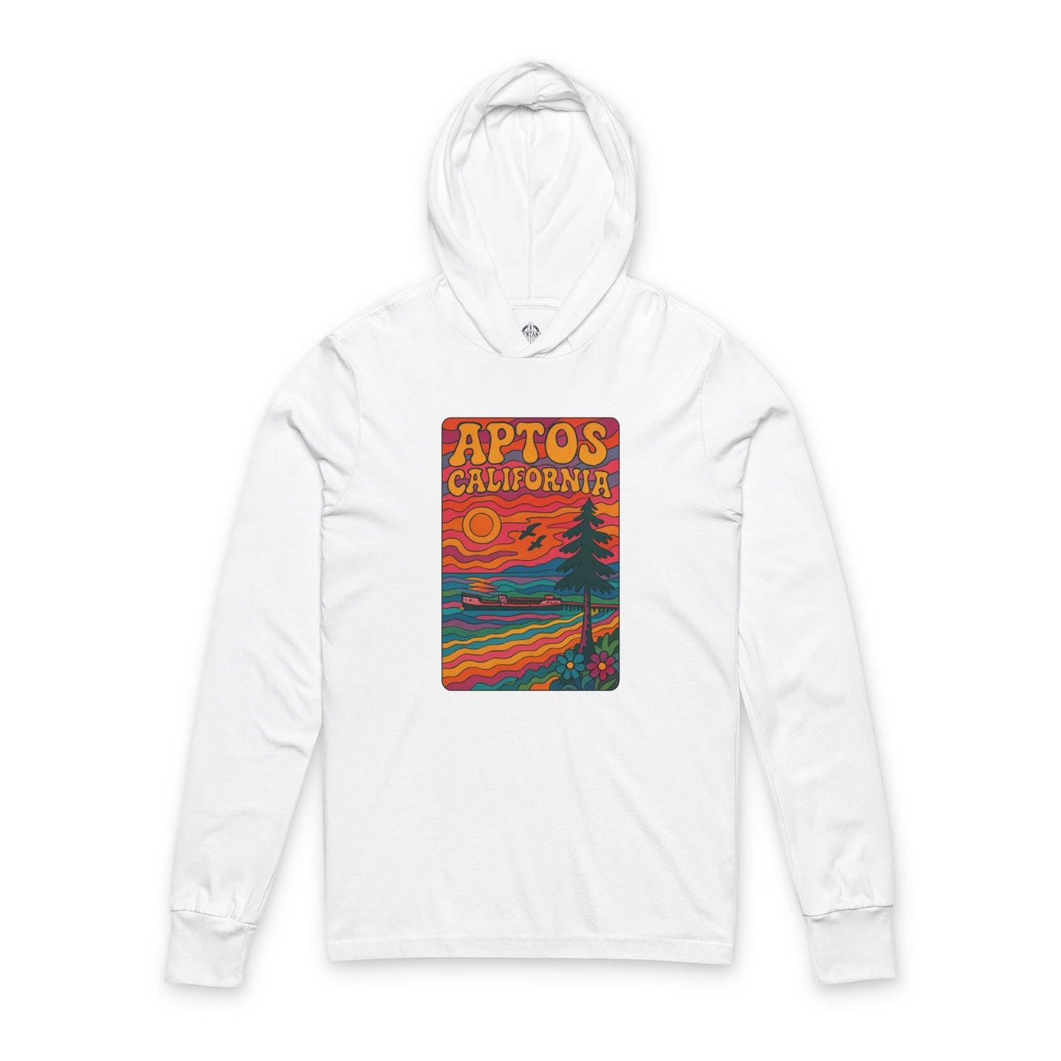 Aptos California Psychedelic Unisex - Cotton Long Sleeve Hooded T-Shirt