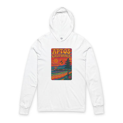 Aptos California Psychedelic Unisex - Cotton Long Sleeve Hooded T-Shirt