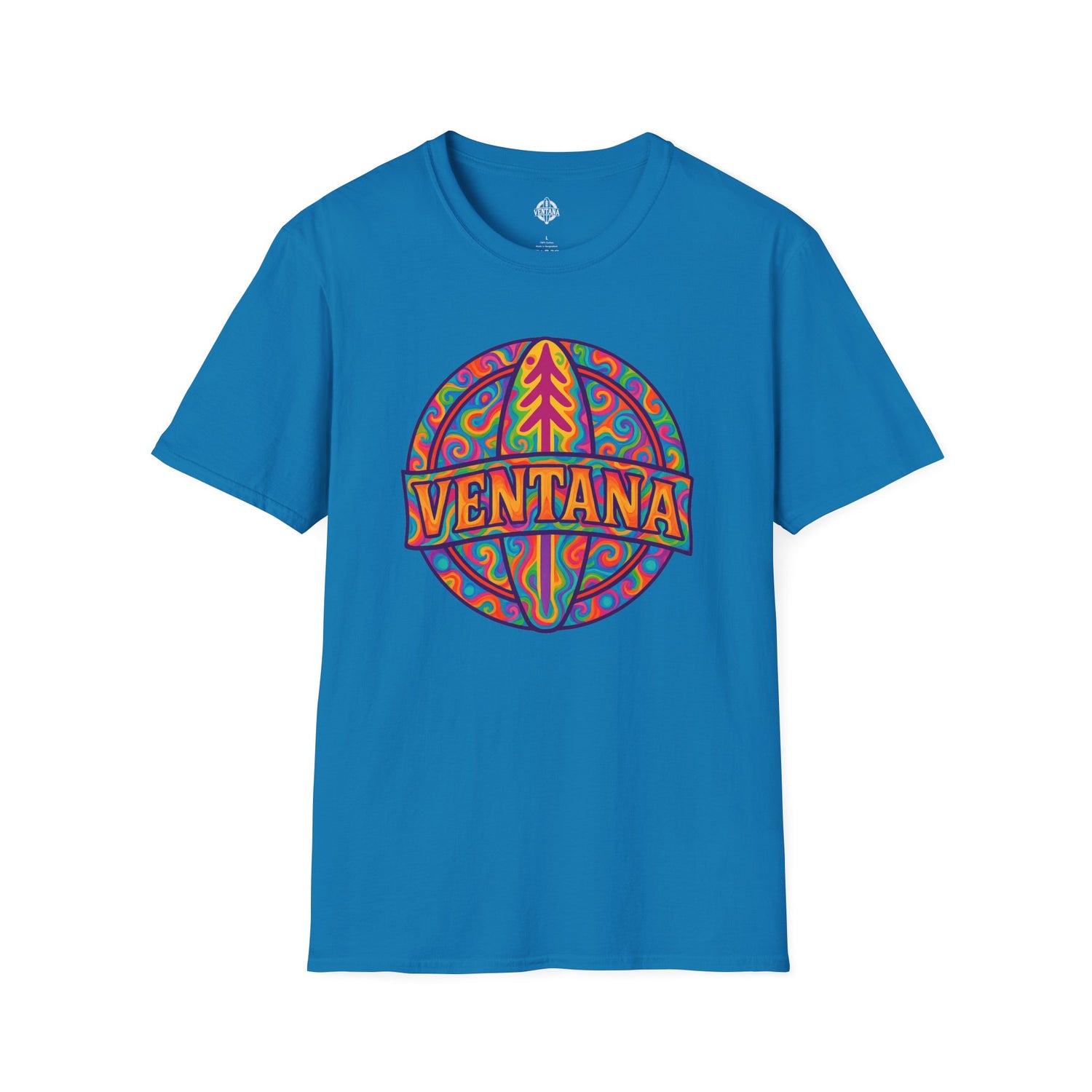 Ventana Psychedelic Treefish Logo - Soft Style U.S. Cotton T-Shirt