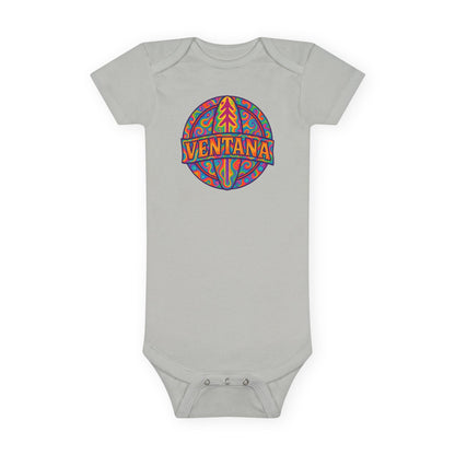 Ventana Psychedelic Treefish Logo - Baby Short Sleeve 100% Cotton Onesie