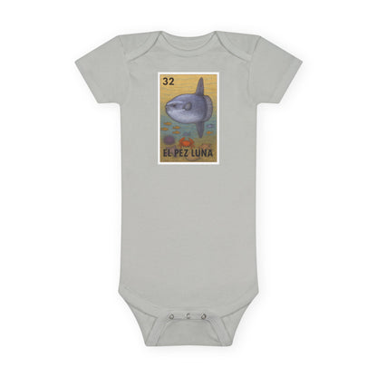 Sunfish Lotería - Baby Short Sleeve 100% Cotton Onesie (El Pez Luna)