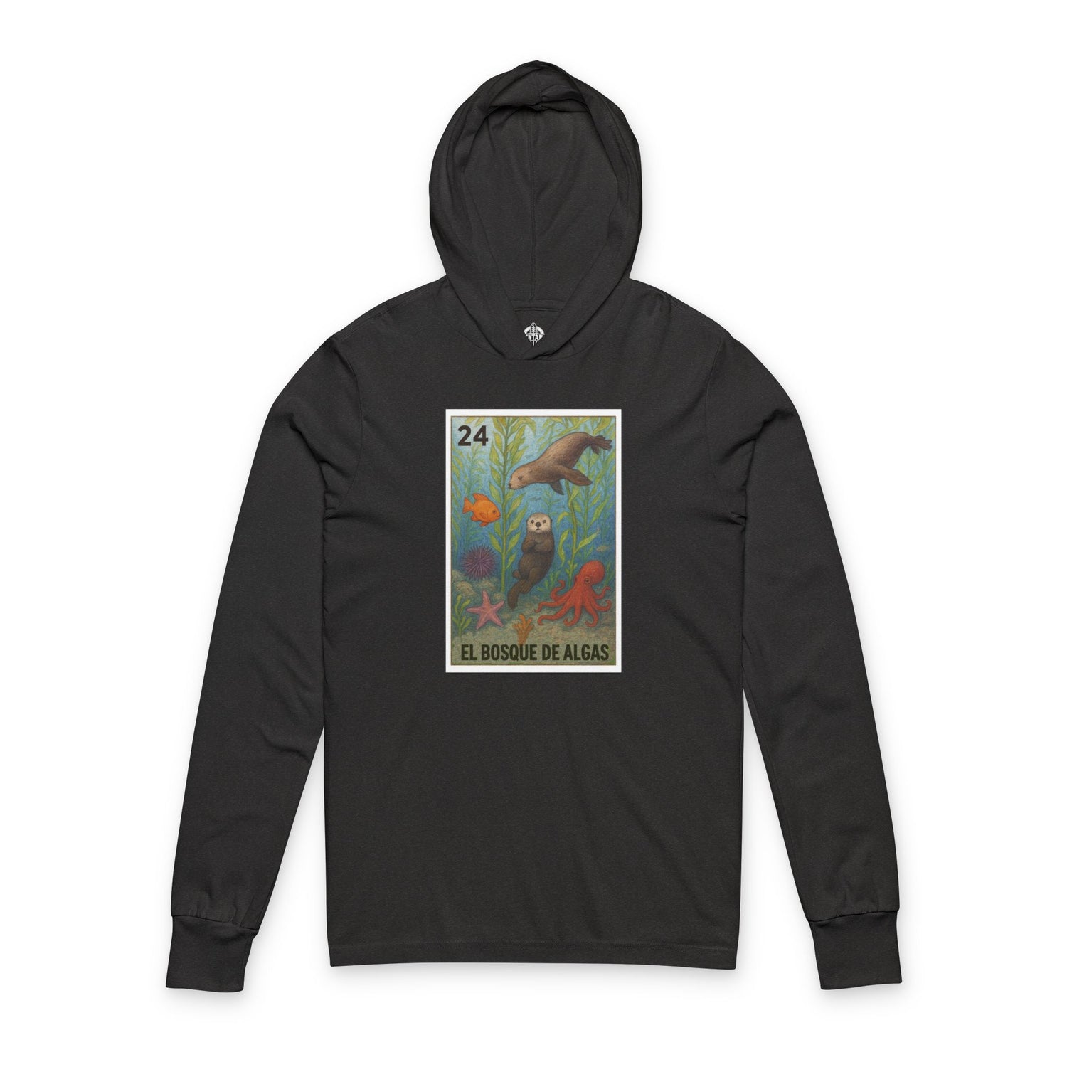Kelp Forest Lotería Unisex - Cotton Hooded Long Sleeve Hooded T-Shirt (El Bosque de Algas)