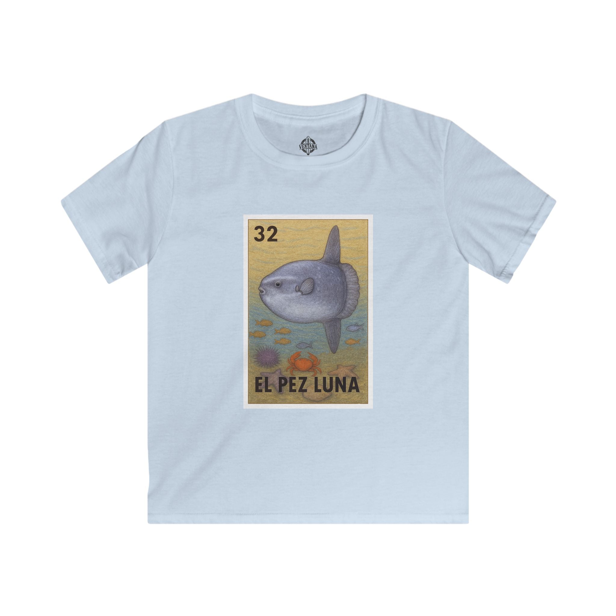 Sunfish Lotería Kids - Soft Style U.S. Cotton T-Shirt (El Pez Luna)